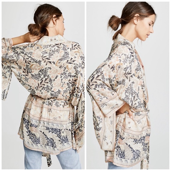 NWT Spell Oasis Pearl Kimono Robe M/L short - Picture 3 of 15